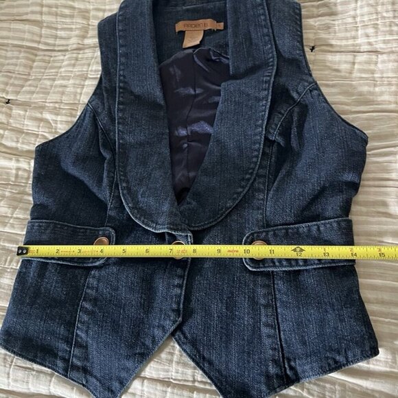 Arden B Vintage Y2K Denim Vest Sz S Cropped Form Fitting Preppy Grunge Western - Picture 7 of 8